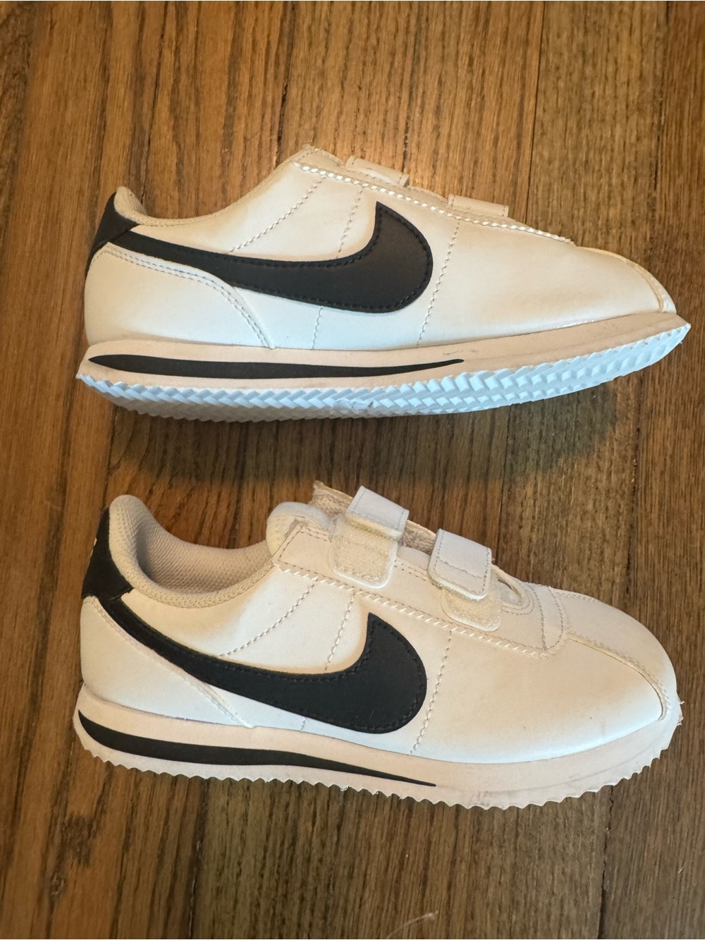 Nike Kids' Cortez White and Black Velcro Sneakers NWOT
